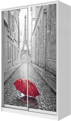 картинка Шкаф-купе 2-х дверный с фотопечатью Париж, зонтик 2400 1362 620 от магазина КУПИ КУПЕ